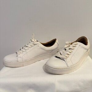 Frye white leather sneakers, size 6